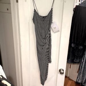 Asymmetrical striped dress